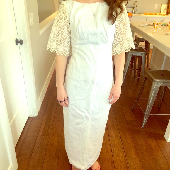 Vintage Alfred Angelo linen wedding dress - Picture 2 of 5